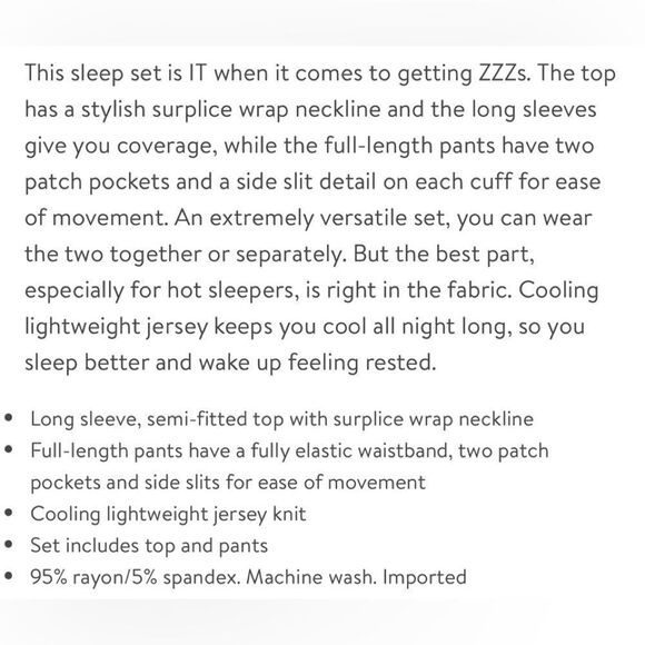 Land’s End Crossover long sleeve pajama set full length pants Barbiecore pink M - Picture 2 of 2